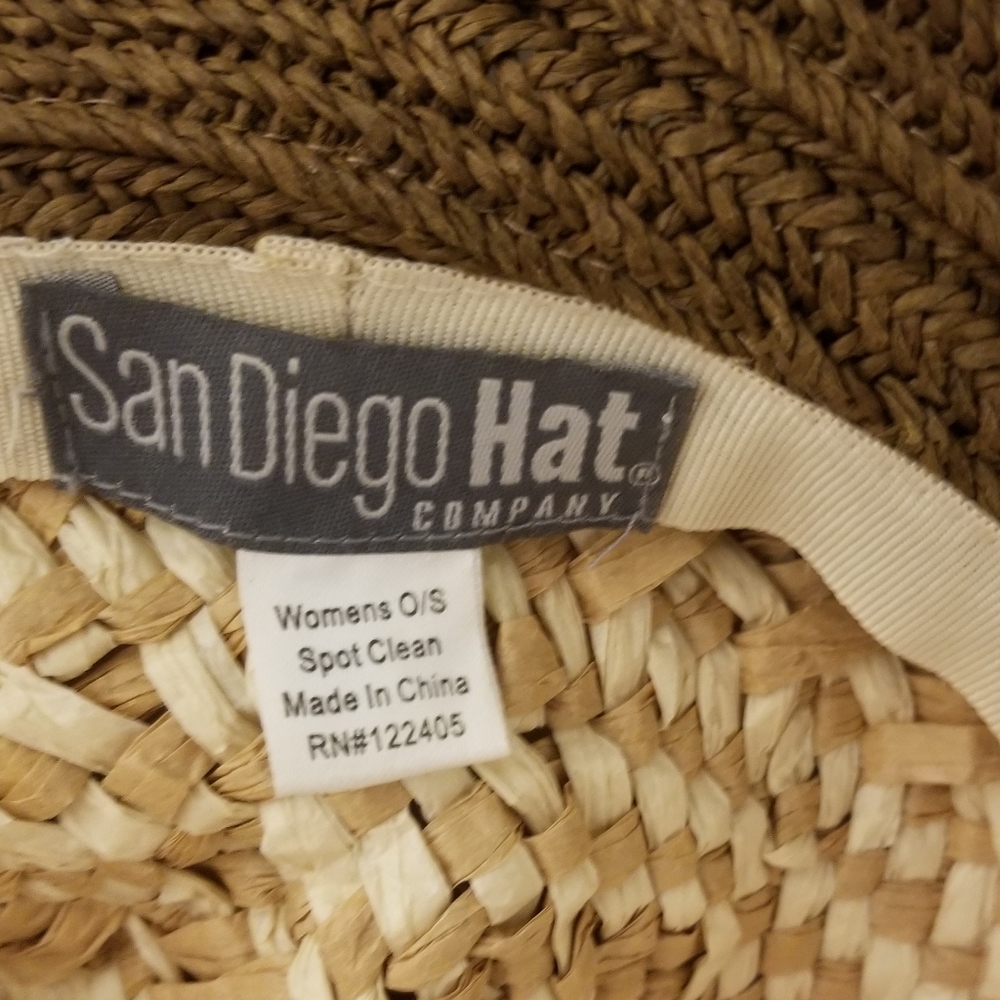 San Diego Hat Company All Natural 2-tone Packable Floppy Straw Hat - Picture 4 of 8
